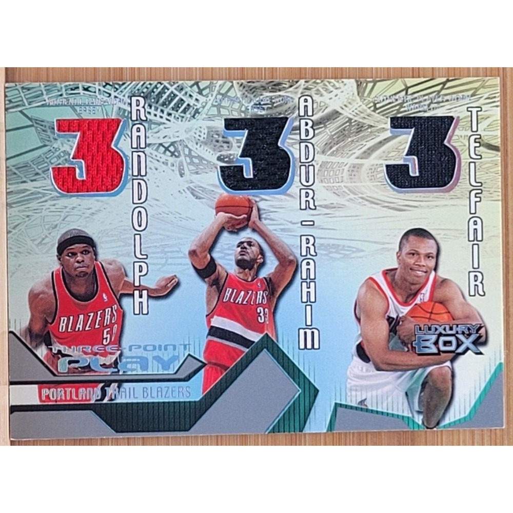 2004-05 TOPPS LUXURY BOX ZACH RANDOLPH TELFAIR RAHIM 3 POINT PLAY #D/450 GU JSY